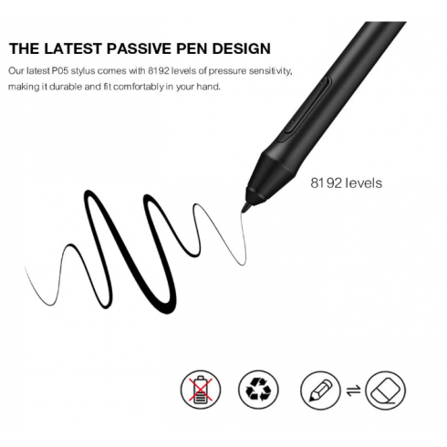 XP Pen P05 Graphics Drawing Tablet Pen Battery-Free Stylus with 8192 ...